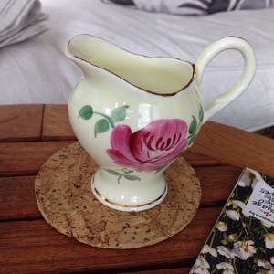 vintage English tea creamer jug Bone china creamer jug made in England rose design hand painted Royal Stuart sunnydaydreams
