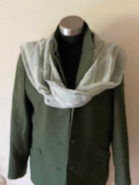 Ladies pure wool blazer dark green unused  vintag… - image 6