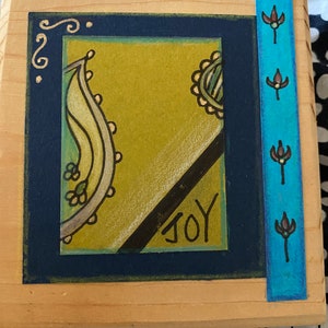 Joy decor plak nicknack tile hand made hand drawn