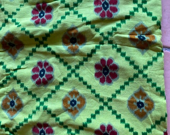 Pure cotton yardage printed cotton sari medium weight fabric yardage vintage age dress making curtains sari unworn