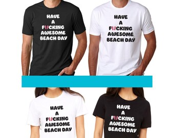 Lustiges Strand-Tag-Grafik-T-Stück, Unisexbaumwoll-T-Shirt