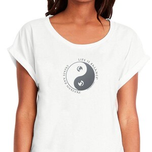 Women&#39;s Parenting T-Shirt / Fitted Cap-Sleeve / Inspirational T-Shirt / Gift for woman / Life is Balance®