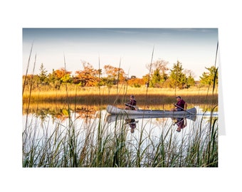 Canoeing in Autumn Note Card | Fall colors photograph | Greeting Card | Card for hiker | Thinking of you | Thank You