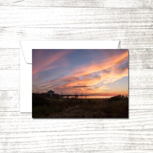 Sunset Photo Note Card blank Greeting Card blank inside Dramatic Sky photo Fire Island notecard Blank Greeting Card image 2