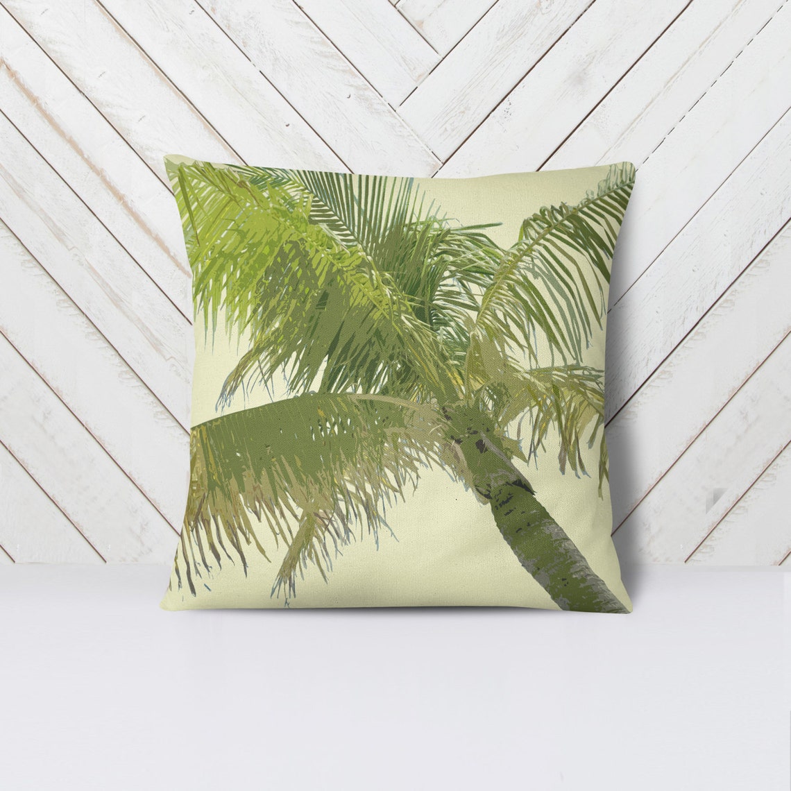 Tropical Palm Tree Throw Pillow With Pillow Insert 14x14 Etsy