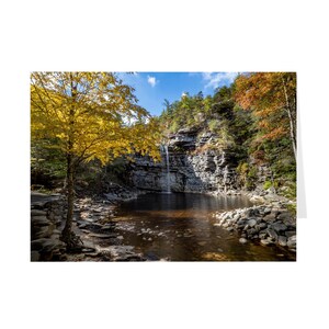 Biglietto per appunti sulla cascata del lago Minnewaska / Fotografia con colori autunnali / Biglietto d'auguri / Biglietto per escursionista / Pensando a te / Grazie