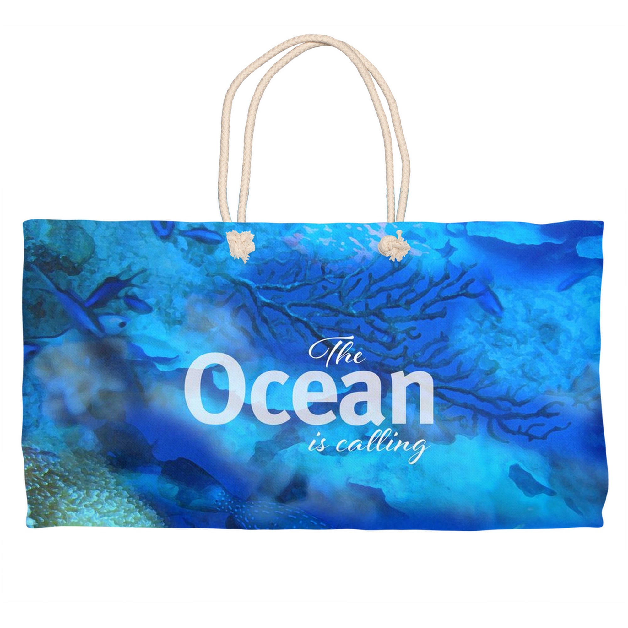 Beach Tote Bag / Sea Quote Tote Bag / Weekender Bag / Scuba - Etsy España