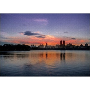 1014 or 520 piece Jigsaw Puzzle | Central Park Reservoir at sunset | Bow Bridge | NYC Skyline | NYC Puzzle | Birthday Gift | Gift | Games