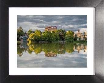 Harlem Meer, Central Park Framed Print: Autumn Trees, NYC Home Decor