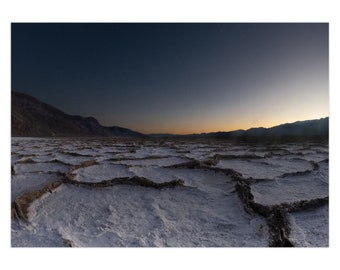 Badwater Basin, Death Valley Greeting Card | Blue Hour Photo | Stars | Sunset photo | Set of 1 | Set of 10 | Set of 25