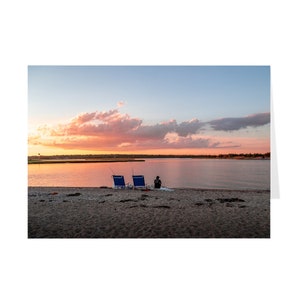 Tarjeta de felicitación de pesca al atardecer / Juego de 1 / Juego de 5 / Juego de 10 / Juego de 25