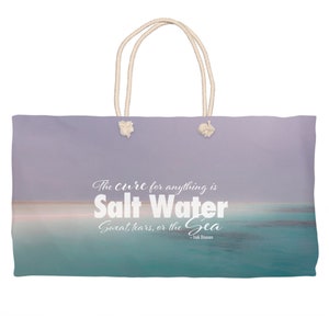 Beach Tote Bag / Sea Quote Tote Bag / Weekender Bag / Scuba Diver Gift / Beach Tote Bag / Beach Bag