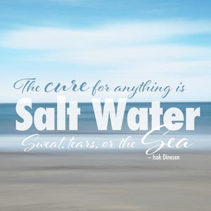 Strand offerte Opmerking Card | Inspirerende Quote wenskaart | Kaart voor de liefhebber van de Oceaan | Lege wenskaart | Isak Dinesen citeer kaart