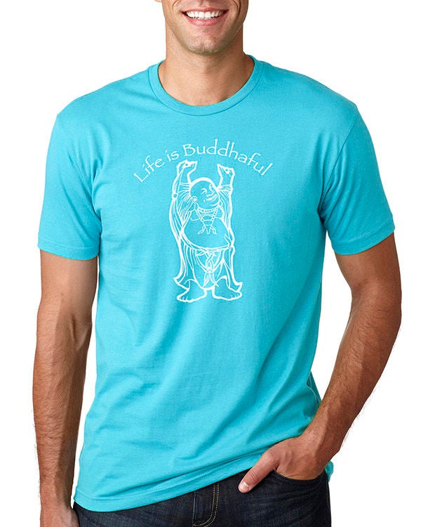Yoga Clothing For You Men's Laughing Buddha Fluorescent Swirl T-Shirt - 100% Cotton - View #6