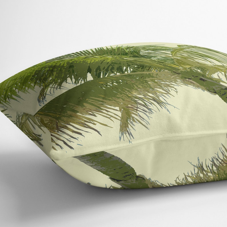 Tropical Palm Tree Throw Pillow With Pillow Insert 14x14 Etsy