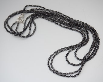 Kralen ketting | Multi strand ketting | Zwarte Crystal parel multi-length ketting | Mother's Day gift | Cadeau voor haar | Gift van de verjaardag