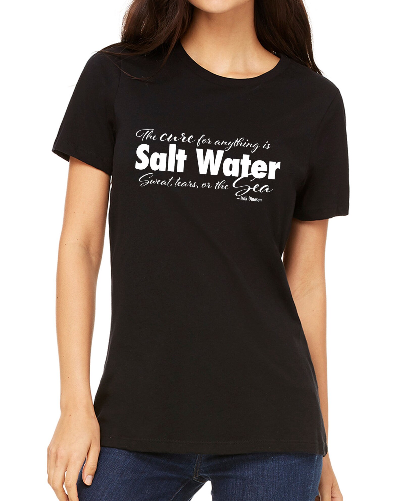 The Cure For Anything Is Salt Water T shirt Quote T shirt Etsy
