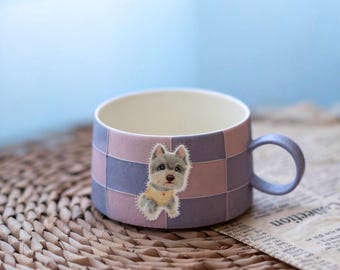 Custom Dog Portrait Mug | Hand-Painted Ceramic Pet Memorial