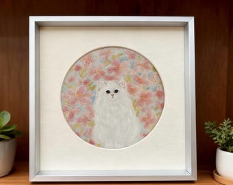 High-End Custom Pet Portrait Ceramic Painting Hand-Painted Artwork | Unique Home Décor Centerpiece | Memorial Gift | Framed Ceramic Keepsake