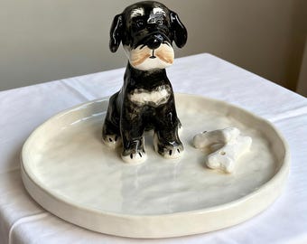 Custom Pet Portrait Ceramic Ring Dish - Handmade Dog Cat Jewelry Tray Personalized Pet Jewelry Holder Pet Lover Gift 3D Pet Sculpture Design