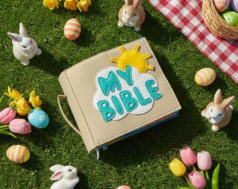 Handmade Bible Quiet Book, Felt Storybook for Kids, Christian Gift, Baptism Present