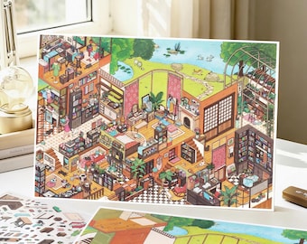 Big Size The Ultimate dream home,DIY Craft, Stress Relief，Isometric Sticker Scenes