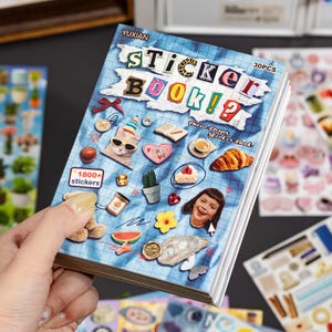 1800+ Pcs Vintage Sticker Book, Poem Drops Junk Journal Kit, Retro Planner Stationery Gift