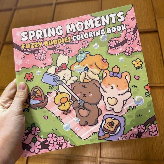 Cosy Spring Coloring Book | 40 Kawaii Animal Designs