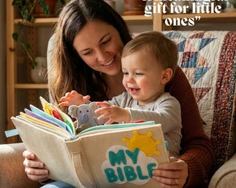 Handmade Bible Quiet Book, Felt Storybook for Kids, Christian Gift, Baptism Present