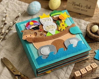 Handmade Felt Bible Quiet Book, Montessori Activity Toy