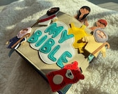 Handmade Bible Quiet Book, Felt Storybook for Kids, Christian Gift, Baptism Present