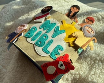 Handmade Bible Quiet Book, Felt Storybook for Kids, Christian Gift, Baptism Present
