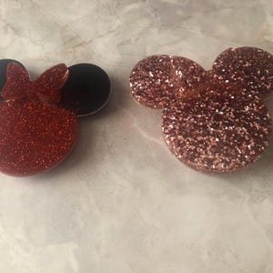 Minnie Inspired Resin Cell Phone Grip|Glitter & Alcohol Ink|Adhesive Phone Grip|Handmade Phone Accessory