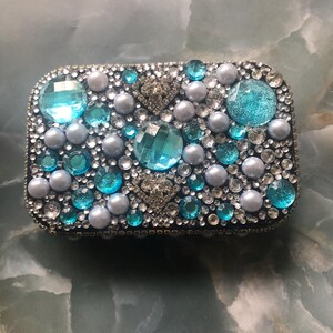 Altered Altoid Tin Wallet Blue Heart