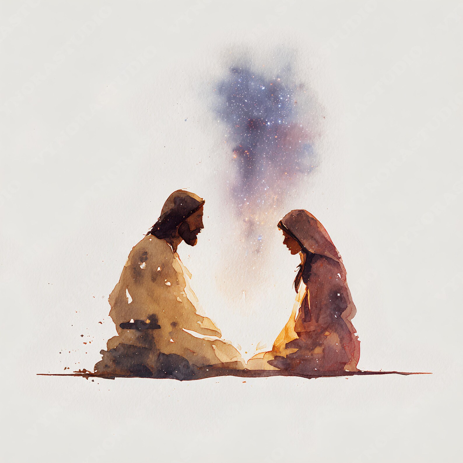 30 Jesus and Mary Magdalene Watercolor Art, Christian Wall Art ...