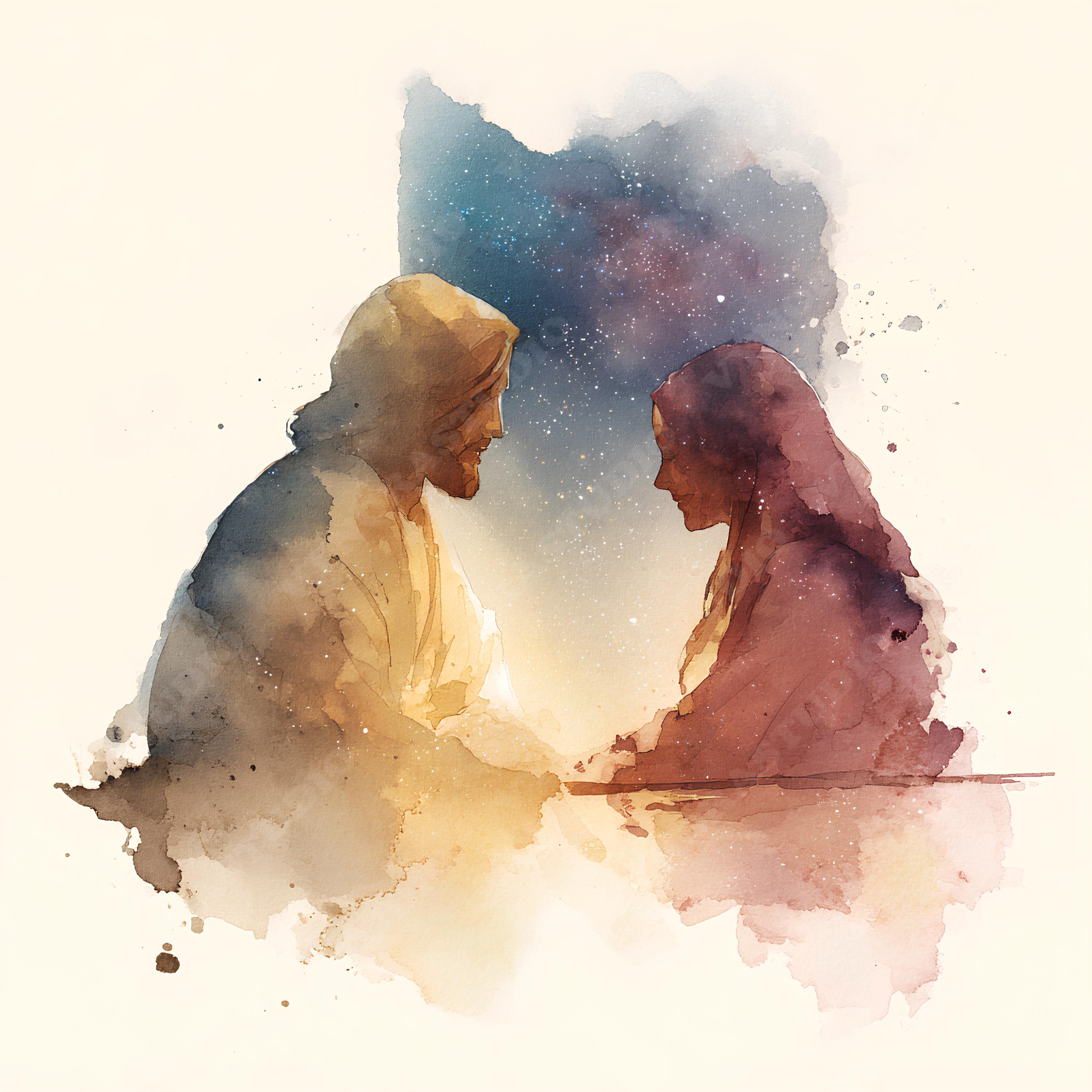 30 Jesus and Mary Magdalene Watercolor Art, Christian Wall Art ...