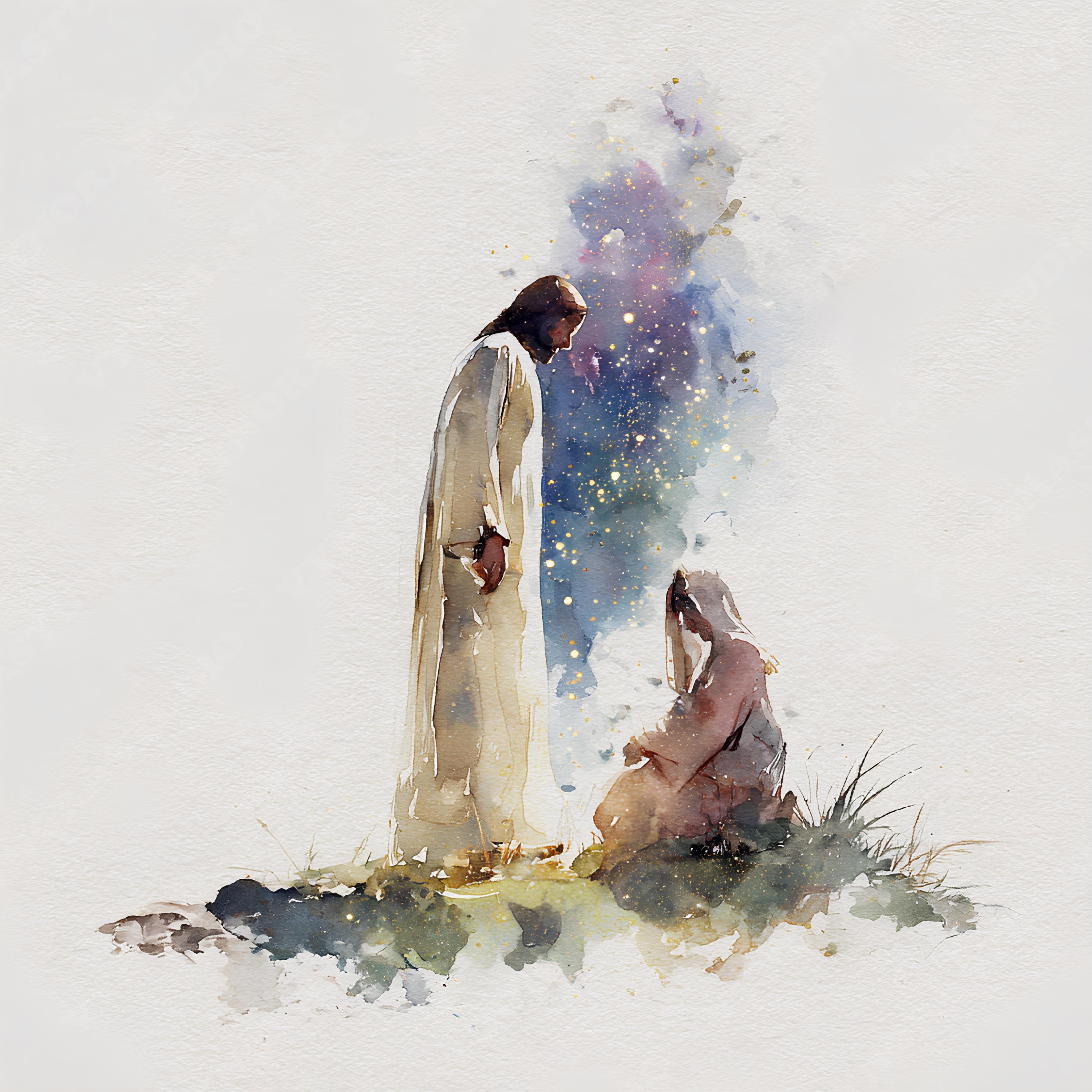 30 Jesus and Mary Magdalene Watercolor Art, Christian Wall Art ...