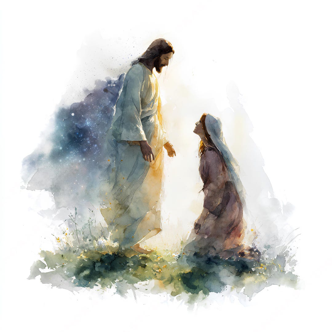 30 Jesus and Mary Magdalene Watercolor Art, Christian Wall Art ...