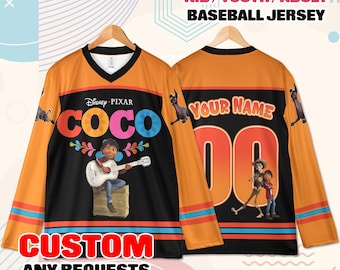 Camiseta de béisbol personalizada de Coco: nombre y número personalizados