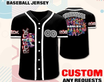 Personalisiertes Roblox Baseball Jersey - Personalisiertes Gamer Outfit, Geburtstagsgeschenk