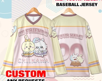Camiseta de béisbol personalizada de Kawaii Friends: camiseta de anime personalizada