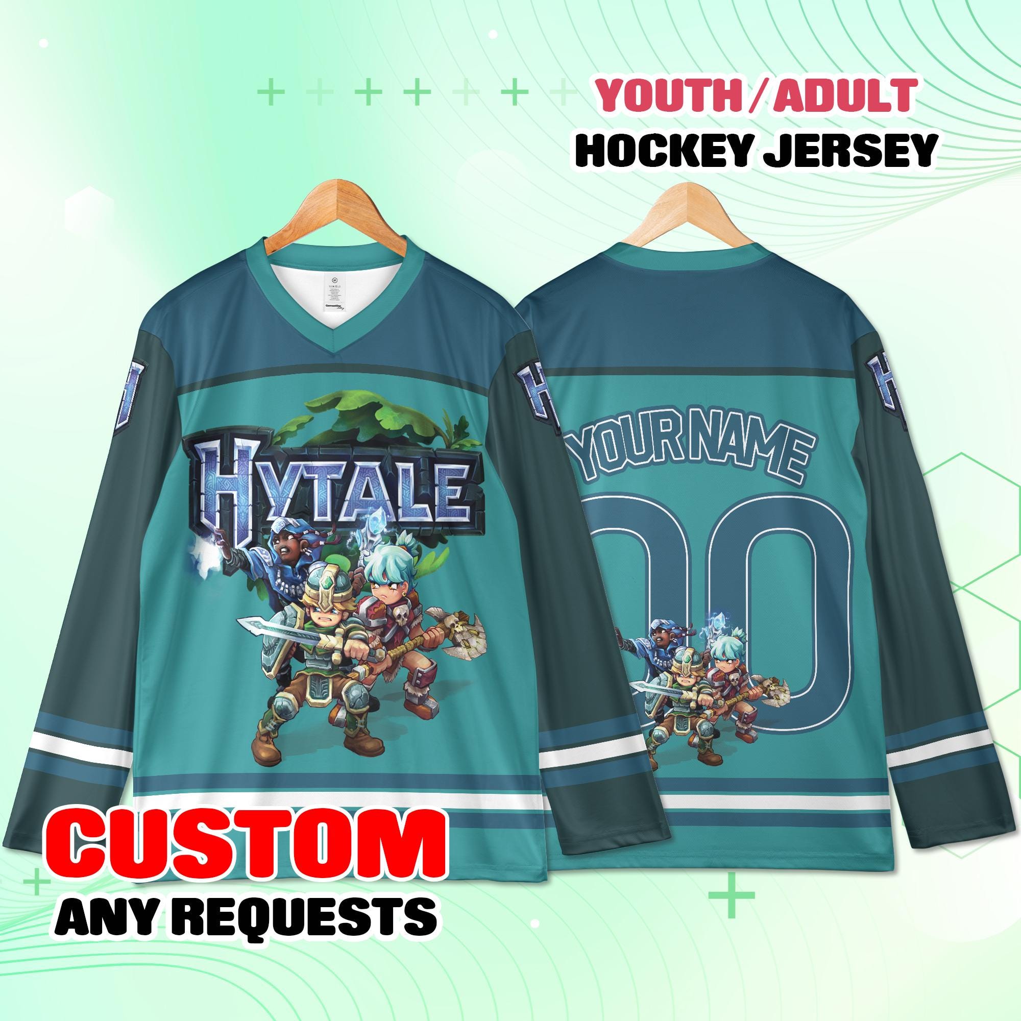 Discover Personalized Hytale Hockey Jersey Youth Adult, Custom Name Number, Matching Gaming Team Shirt
