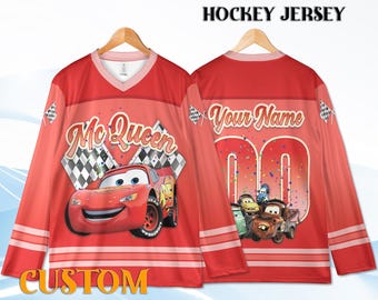 Maglia da hockey personalizzata di Saetta McQueen – Completo da auto da corsa personalizzato