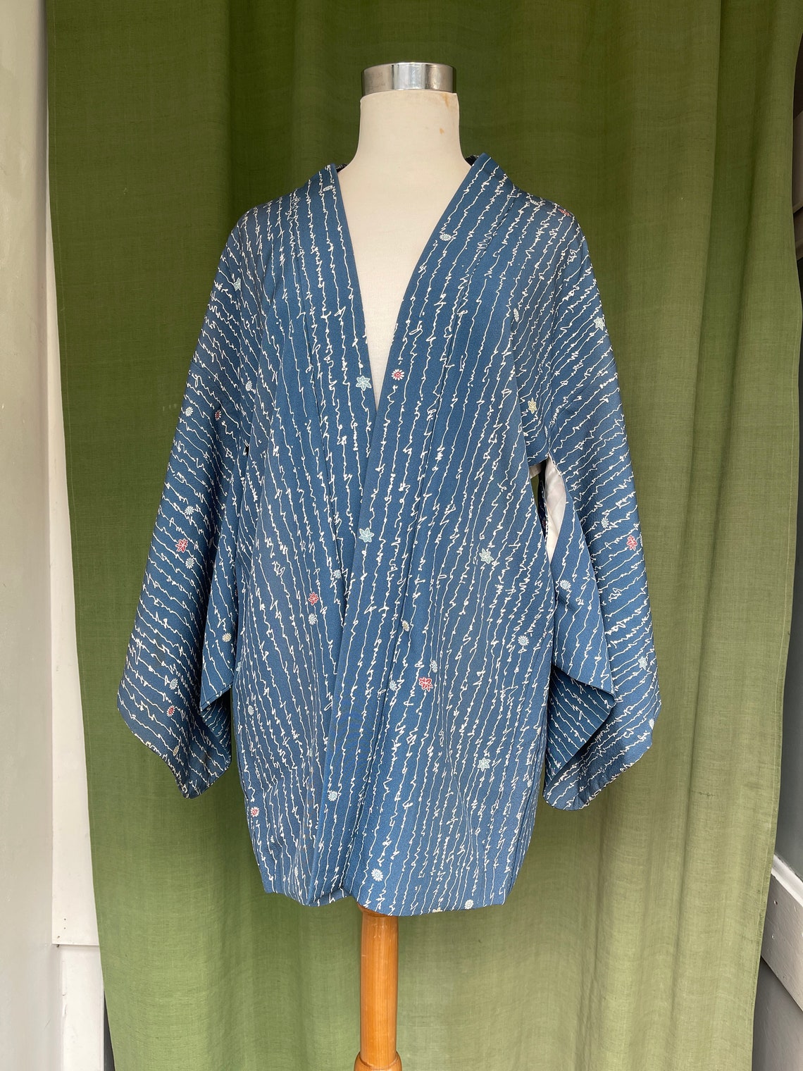 Blue Haori jacket Japanese Kimono | Etsy