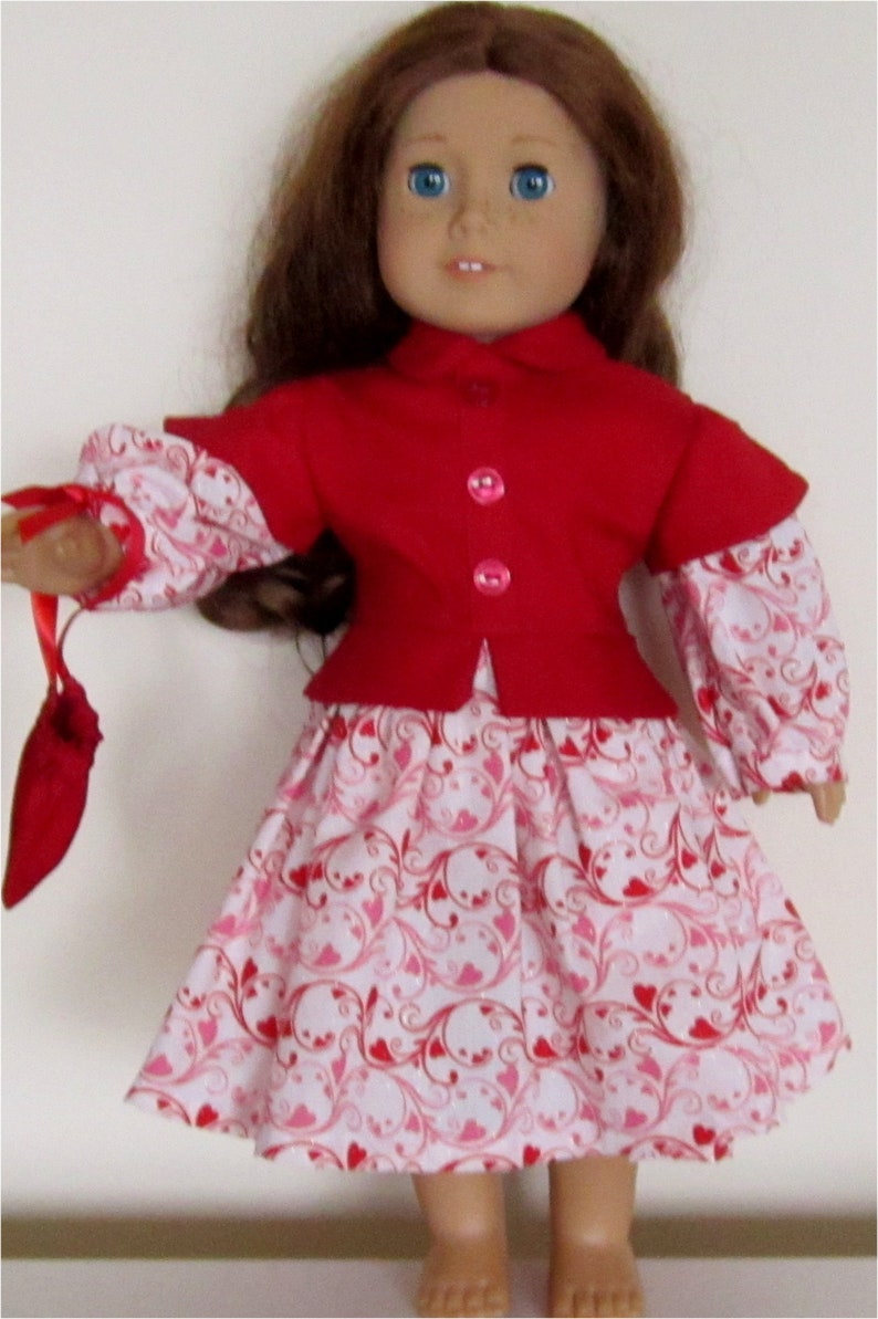 Red White Stripe Hat /& Scarf Set Winter Coat for American Girl 18/" Doll Clothes