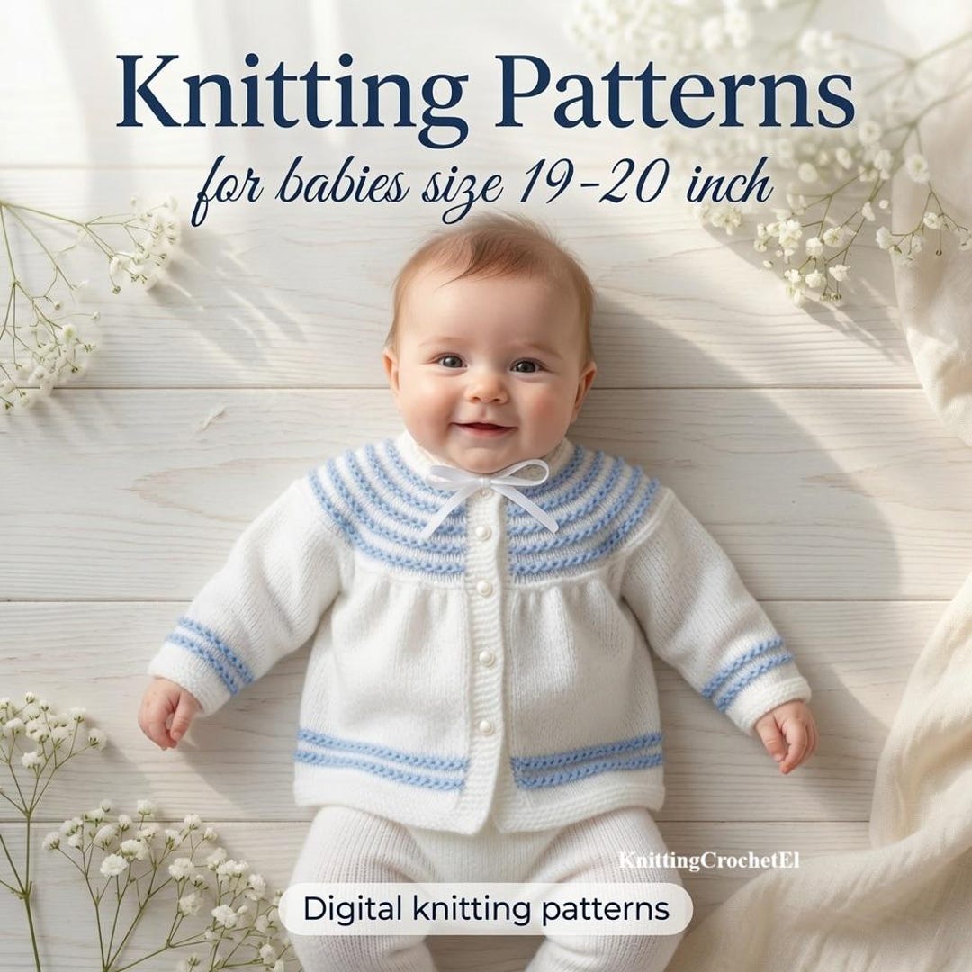 Baby Knitting Pattern PDF 19-20 Inch Reborn Doll Clothes | Cardigan ...