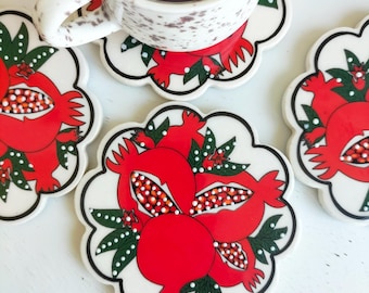 Handmade Ceramic Coasters, Coffee Table & Beverage Coasters, 4" Drink Coasters, Housewarming Coasters