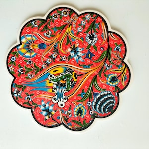 Sottopentola in ceramica fatto a mano - 18 cm, resistente al calore - Regalo di Natale