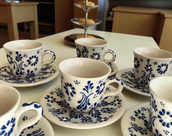 Ceramic Turkish Espresso Cup Set - Hand-Painted Coffee Cups With Saucers