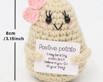 Handmade Crochet Positive Potato Pocket Hug Emotional Support Gift